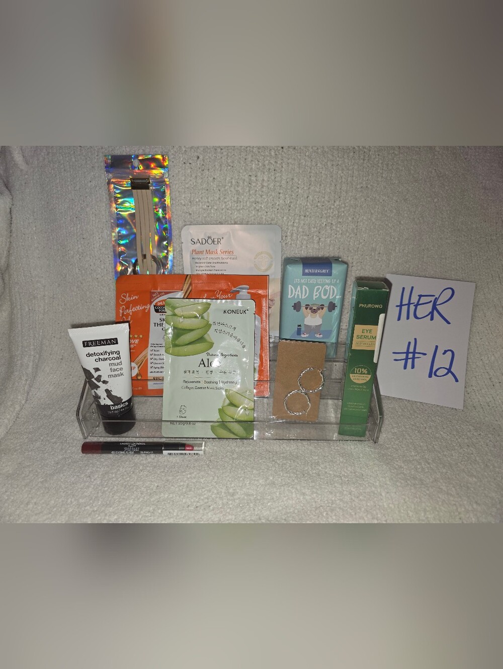Skincare & Beauty Set, Green Aloe Sheet Masks and Charcoal Face Mask And Jewelry